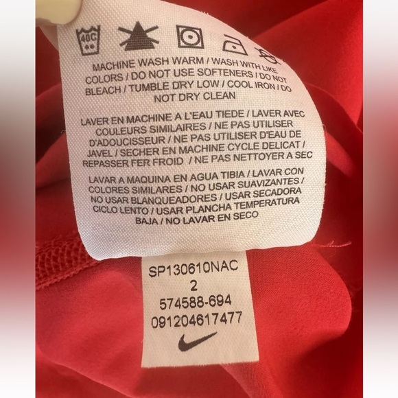 NIKE GOLF Dri-fit Dress Red Airflow Pinhole Fabric Lined Size Medium (10) - Picture 6 of 9